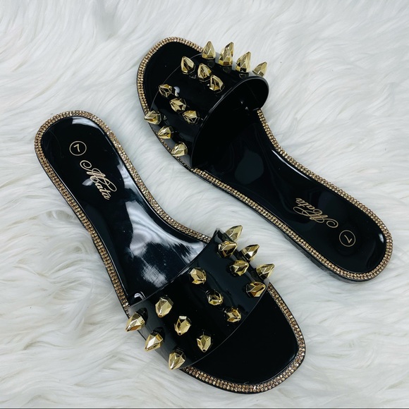 Black jelly studded sandal - Picture 6 of 7